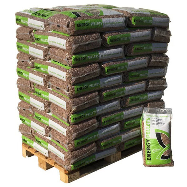 Energy premium bruine houtpellets - pallet 66 zakken